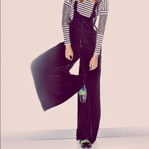 Free People Velvet Overalls small